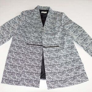 Jones Studio Women's Open Front Jacket Size 3X Light Gray Black Dressbarn Lined